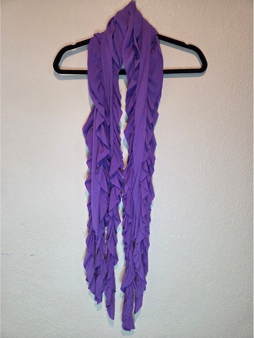 Katie Todd Purple Ruffled Polyester Scarf